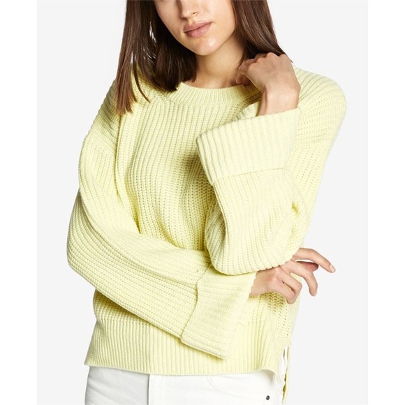 NWT Sanctuary Now or Never Ribbed Pullover Sweater in Ice Lime Cyber Disco - Picture 1 of 9